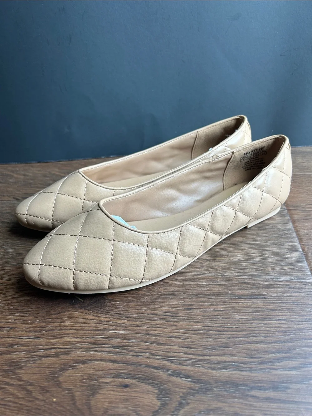 NEW Beige Quilted Women's Ballet Flats | NEW Wanted Tan Quilted Ballet Flat